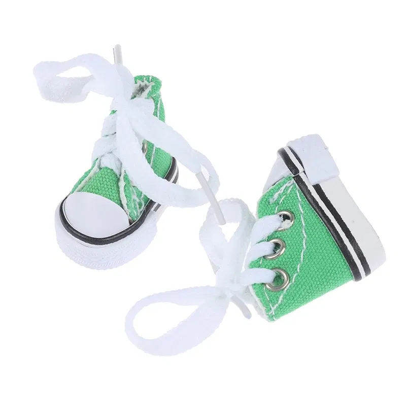 Color: Multicolor - 3.5cm Mini Finger Shoes Canvas Toys Boots Cute 1/6 Doll Shoes Skateboard Shoe