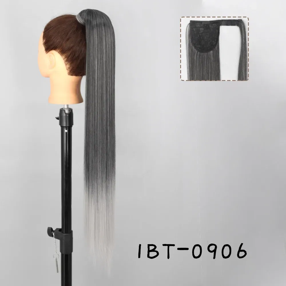 Color: Natural Color, Stretched Length: 34inches - AZQUEEN Straight Synthetic Hairpiece With Ponytail 85cm Super Long Wrap Around Clip In Hair Extensions Pony Tail For Daily Wear