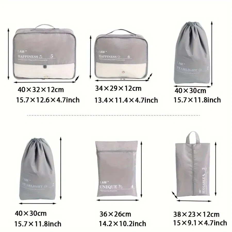 Color: Black Nickel, Ships From: CHINA - 6pcs, Packing Cubes Luggage Organizers, Travel Accessories