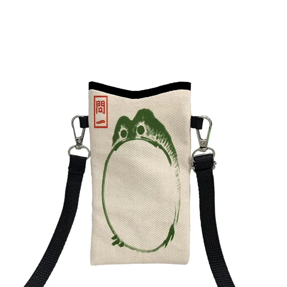 Color: black, Size: Extra Large - Frog CrossbodyBag Print Phone Wallet with AdjustableShoulder Strap Unisex Design ForDailyUse,Travel10.7