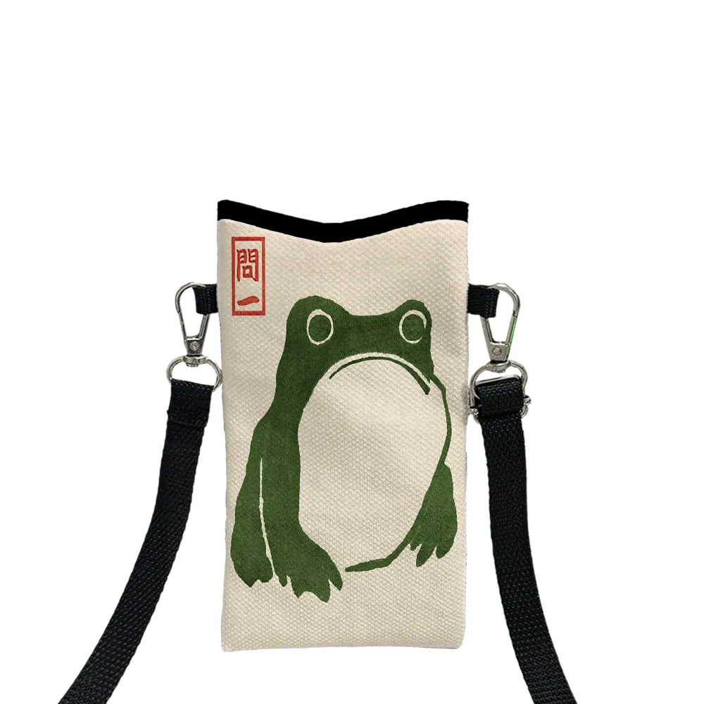 Color: black, Size: Extra Large - Frog CrossbodyBag Print Phone Wallet with AdjustableShoulder Strap Unisex Design ForDailyUse,Travel10.7