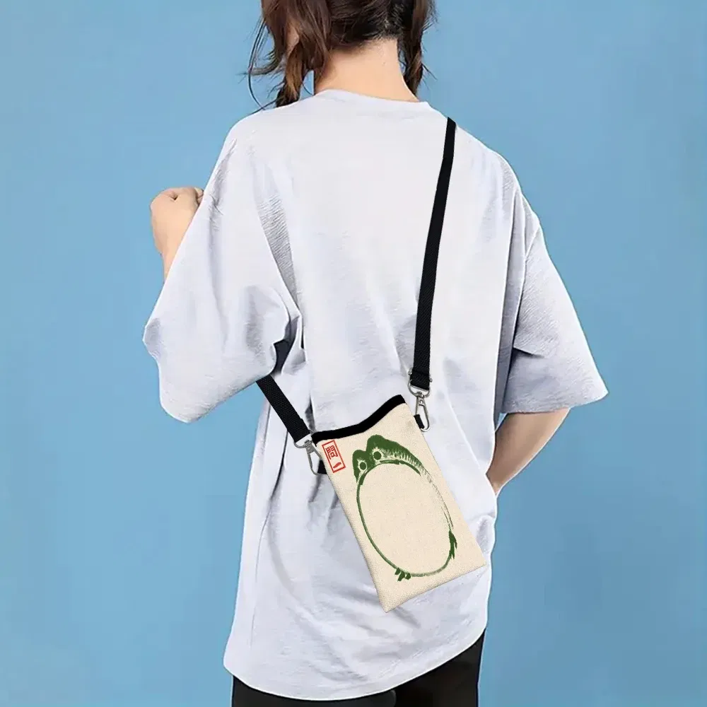 Color: black, Size: Extra Large - Frog CrossbodyBag Print Phone Wallet with AdjustableShoulder Strap Unisex Design ForDailyUse,Travel10.7