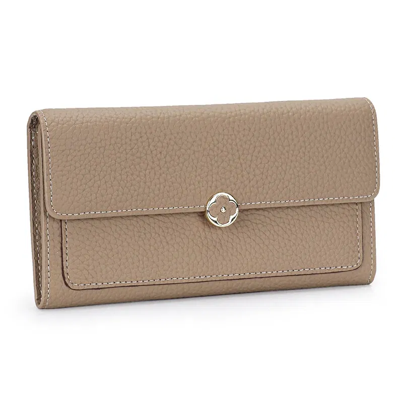 Color: SKY BLUE - Women's Wallet 2025 New Full Leather Long Wallet Cross-border First Layer Cowhide Women's Long Clip Leather Clutch Pouch