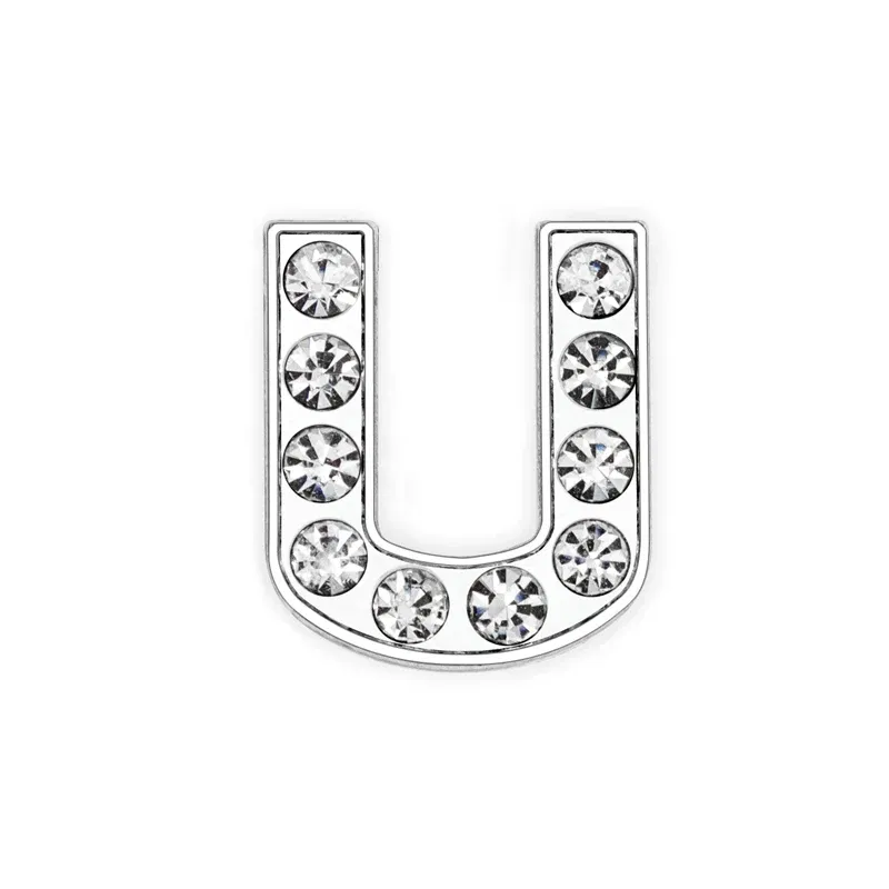 Color: Light Grey - Rhinestone Slide Letter Charms For Jewelry Making Women Bracelet 8mm Alphabet A-Z Pet Collar Necklace DIY Accessories Gift