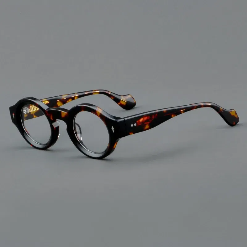 Frame Color: Blue, Eye Prescription: +225 - VCKA Round Acetate Reading Glasses Frame Retro Men Prescription Anti-blue discolor Women Custom Optics Retro Eyewear +0.50to +10