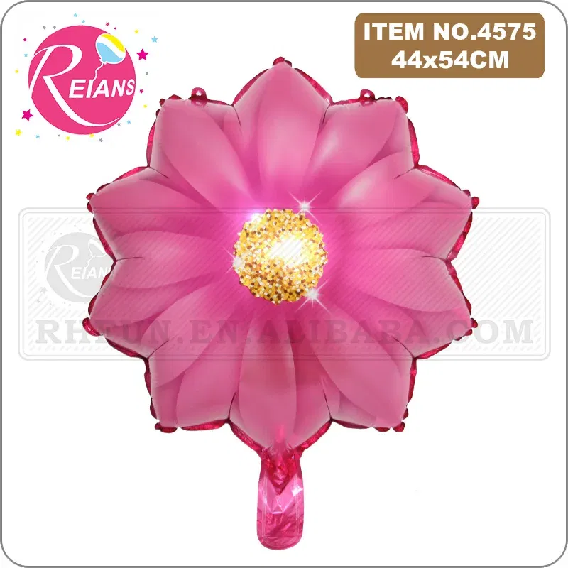 Color: RUBY - Sunflower Flower Foil Balloons Red Rose Purple Yellow Birthday Party Baby Shower Valentine's Day Wedding suppliers Decoration