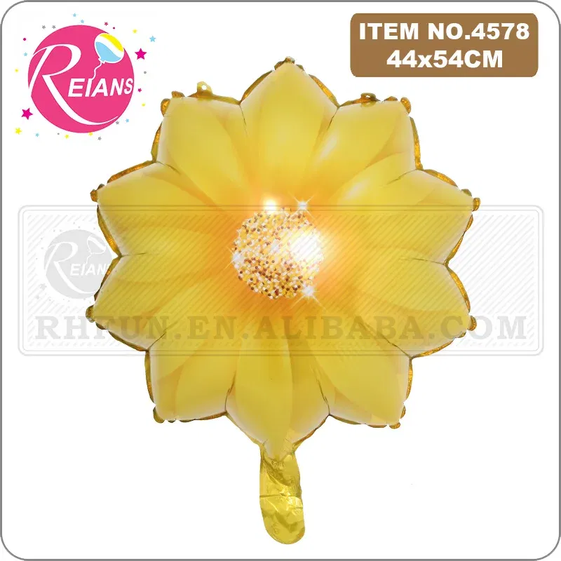 Color: RUBY - Sunflower Flower Foil Balloons Red Rose Purple Yellow Birthday Party Baby Shower Valentine's Day Wedding suppliers Decoration