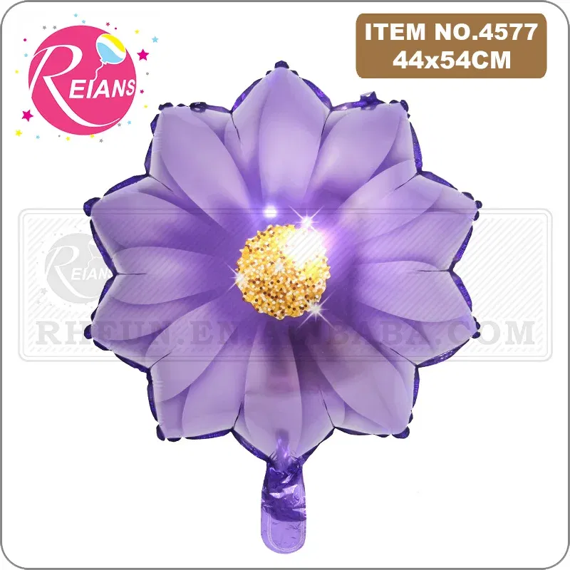 Color: RUBY - Sunflower Flower Foil Balloons Red Rose Purple Yellow Birthday Party Baby Shower Valentine's Day Wedding suppliers Decoration