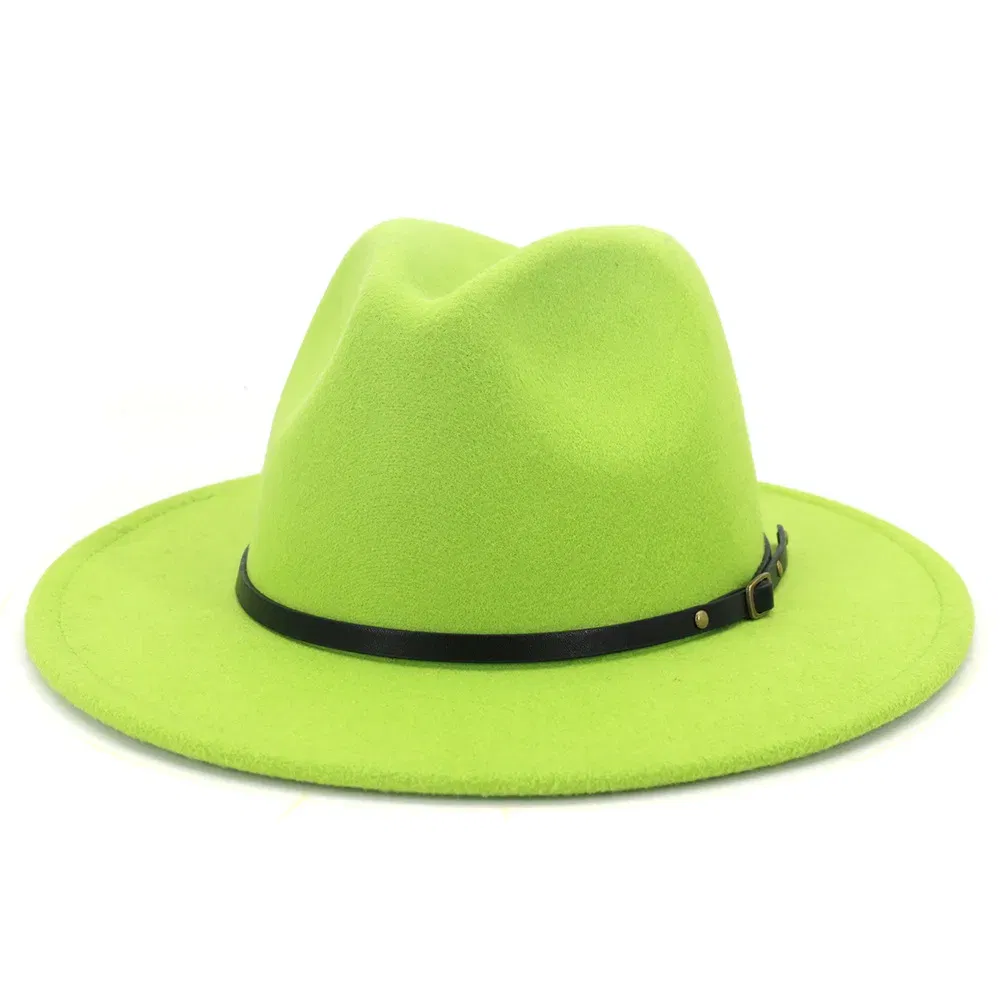 Color: Silver, Size: M - Classic British Fedora Hat Men Women Imitation Woolen Winter Felt Hats Fashion Jazz Hat Chapeau Wholesale