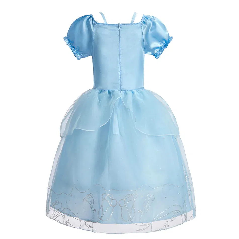 Color: Beige, Kid Size: 12 - Children Halloween Disguise Aurora Cinderella Disney Princess Costume Festival Dress up Kids Girls Sleeping Beauty Frock 1-12Yrs