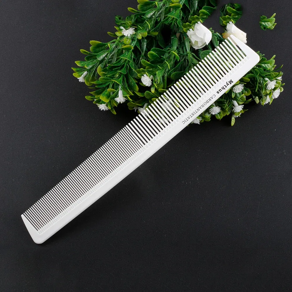 Color: LIGHT GRAY - Mythus Hairdressing Carbon Comb For Haircut Barber Anti Static White Rat Tail Comb Beauty Professional Hair Styling Tools Comb