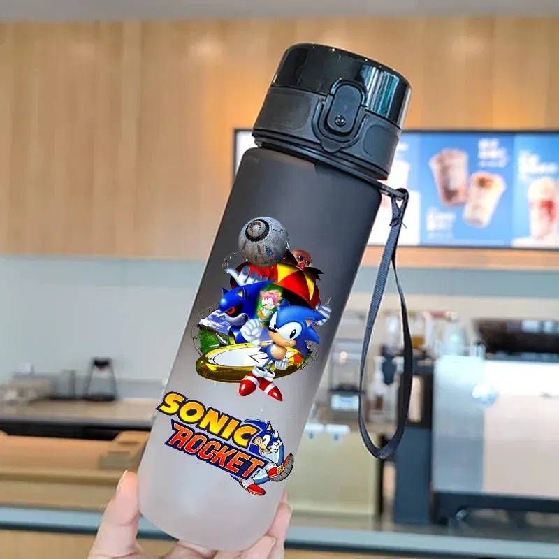 Color: PURPLE - new Sonic the Hedgehog Frosted Progressive Color Water Child Cup Outdoor Large Capacity Sport Flip Cover Drinking Birthday gift