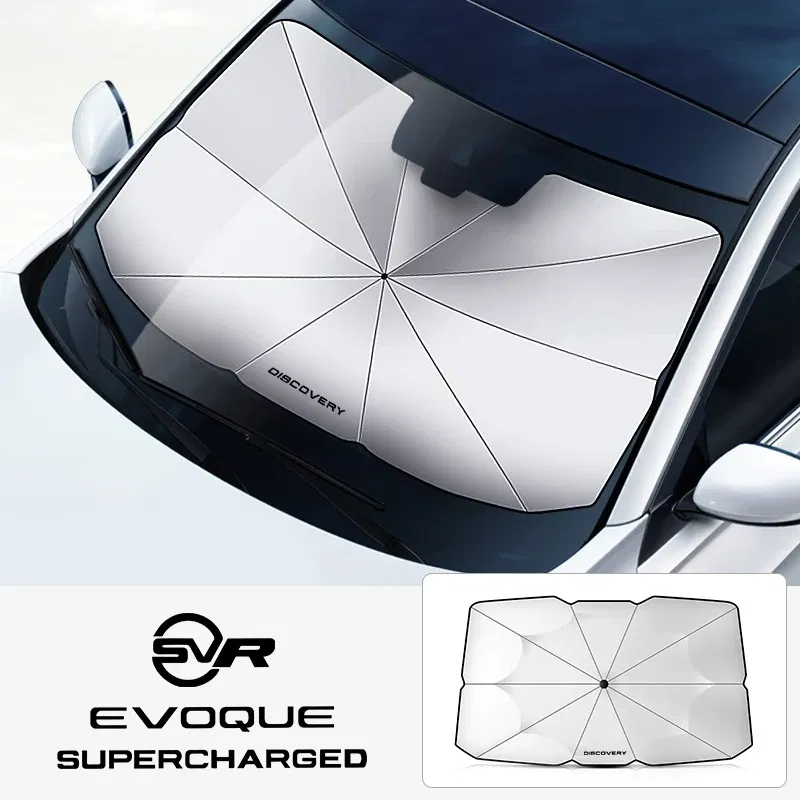 Color: Ivory - Car Windshield Sunshade Umbrella Car Front Shading For Land Rover Discovery 3 4 2 Freelander Evoque Velar Autogiography SVR