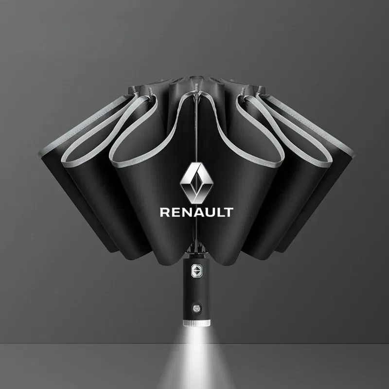 Color Name: Blue - For Renault RS Line Clio Megane 3 Scenic Laguna Logan Kangoo Sandero Car Fully Automatic Reflective Umbrella Folding Sunshade