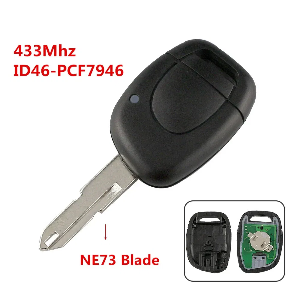 Color: Red - Car Remote Key For Renault Clio II Master Twingo Kangoo 1 2 3 Simbol Scenic Laguna Espace Trafic 433Mhz ID46 VAC102/NE73 Blade