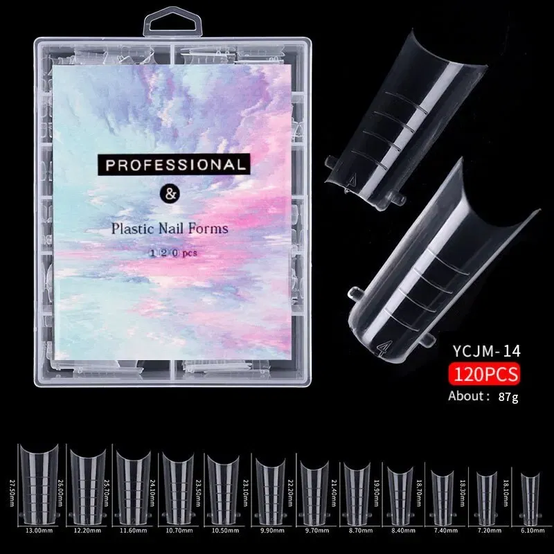 Color: VIOLET/?«?—?…° - 120pcs Nail Forms Full Cover False Nails Quick Building Mold Fake Nail Shaping Extend Top Molds For Gel Salon Manicure Art
