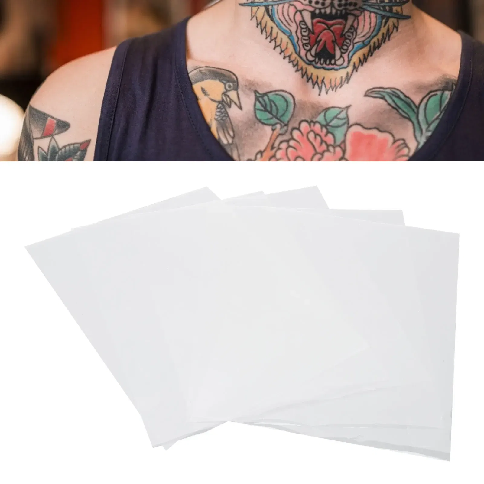 50pcs Clear Pattern Thermal Tattoo TransferTransparent Tattoo Transfer Paper Tattoo Stencil Film Paper Stencil Accessories