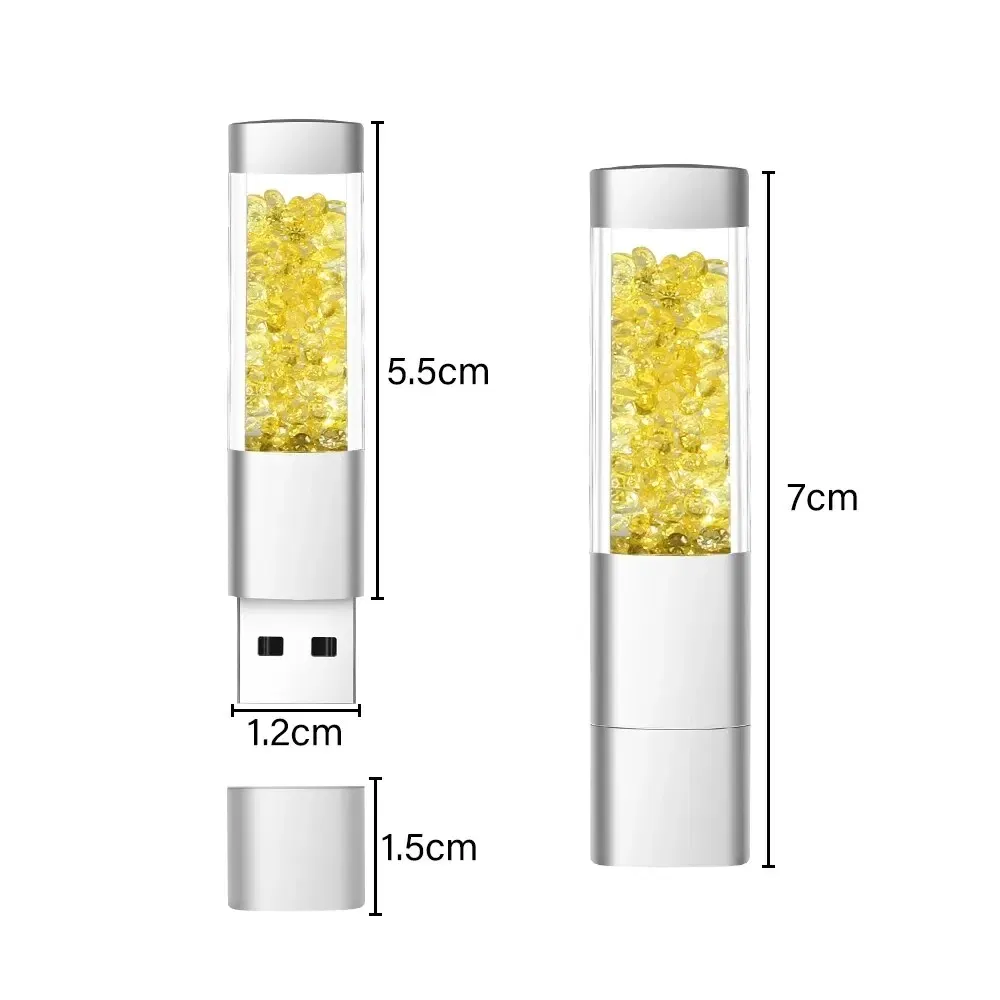 Capacity: 64GB, Color: Blue - JASTER Crystal Meatal USB Flash Drive 64GB Creative Gifts Pen Drive 32GB Real Capacity Memory Stick 16GB Red Pink Blue Pendrive