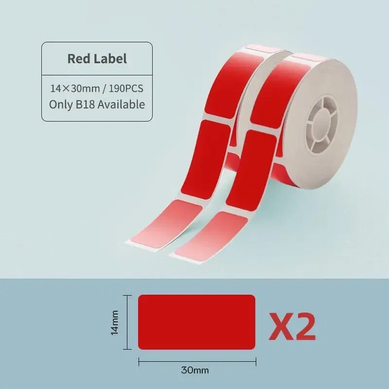color: Red - NIIMBOT B18 Printer label,Tapes for Thermal Transfer Label Printer/Color label , for a long time without fading,14x30mm series.