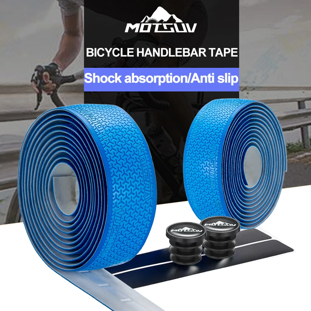 Color: Red - 1Pair Road Bike Handlebar Tape Anti Slip Silica Gel Handlebar Tape Shock Absorption Cycling Bar Tape Bicycle Accessories