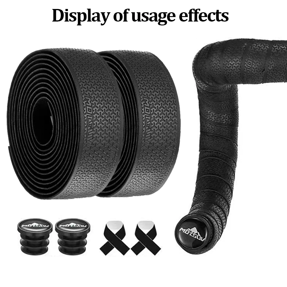 Color: Red - 1Pair Road Bike Handlebar Tape Anti Slip Silica Gel Handlebar Tape Shock Absorption Cycling Bar Tape Bicycle Accessories