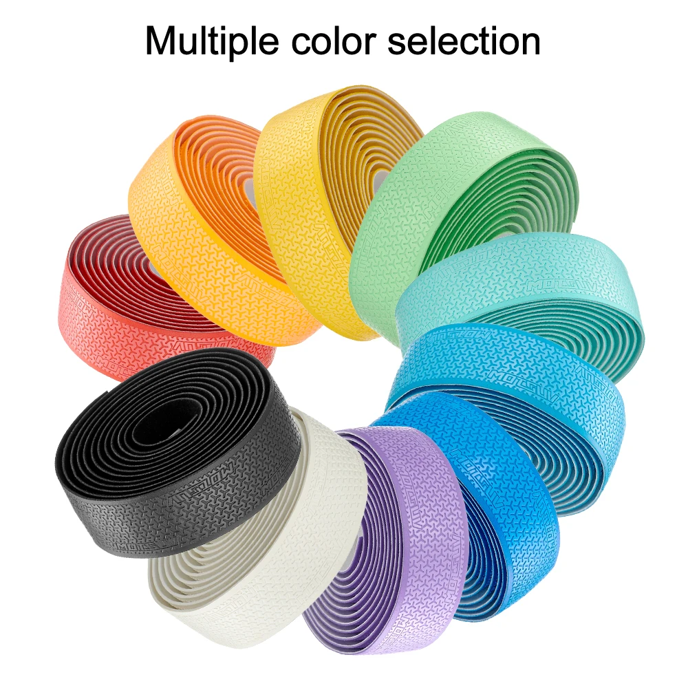 Color: Red - 1Pair Road Bike Handlebar Tape Anti Slip Silica Gel Handlebar Tape Shock Absorption Cycling Bar Tape Bicycle Accessories