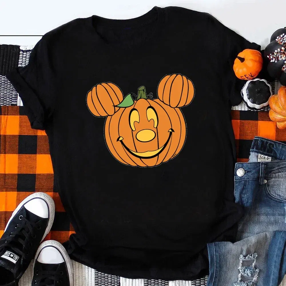 Color: PURPLE, Kid Size: 7 - Funny Mickey Minnie Mummy Print Disney Children Cotton T Shirts Trick Treat Fashion Halloween Cute Kid Clothes Girls Streetwear