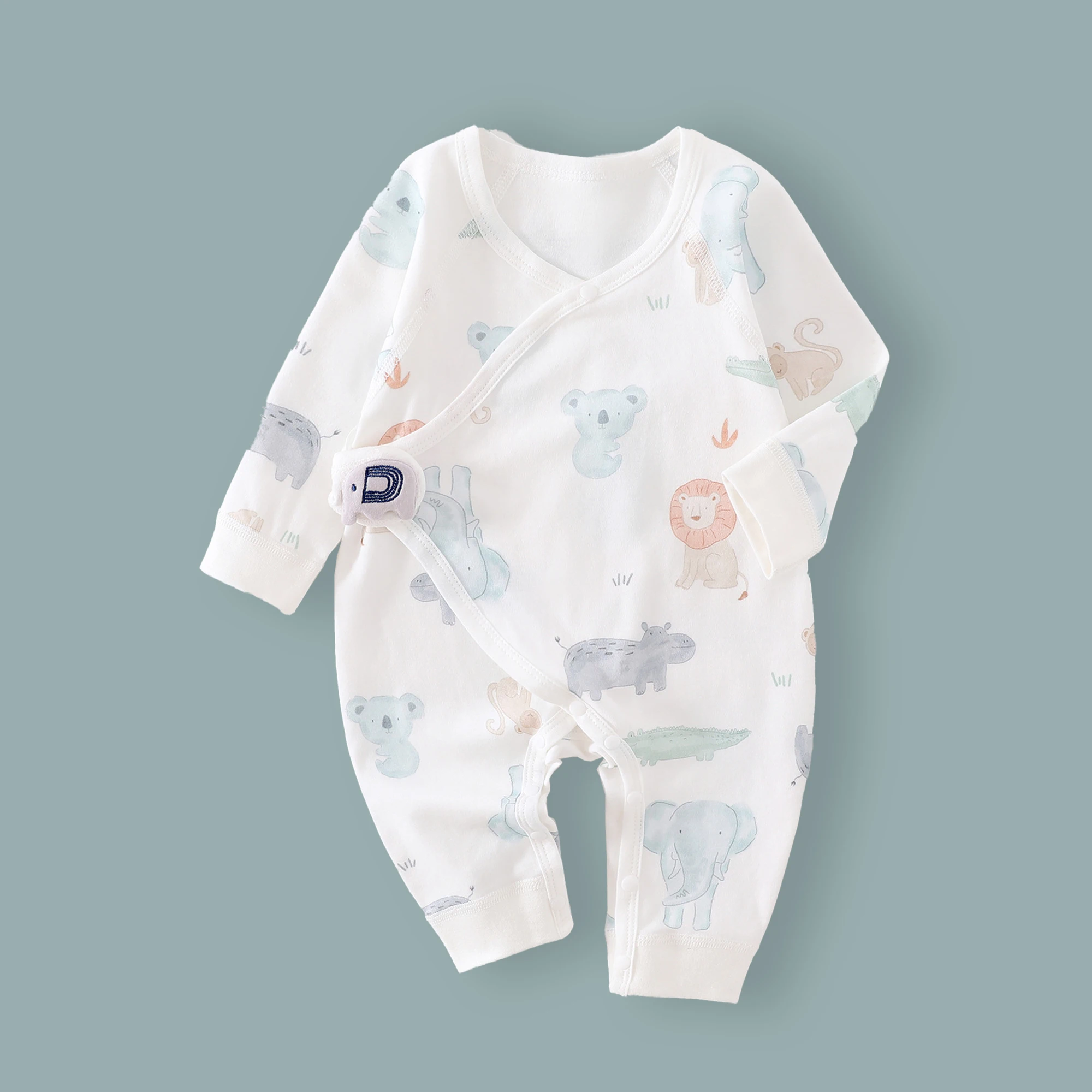 Color: tan, Kid Size: 3M - AYNIGIELL Spring Autumn Clothing New 0-6M Cotton Newborn Baby Girl Boy Romper Print Infant Jumpsuit Baby's Inner Clothing