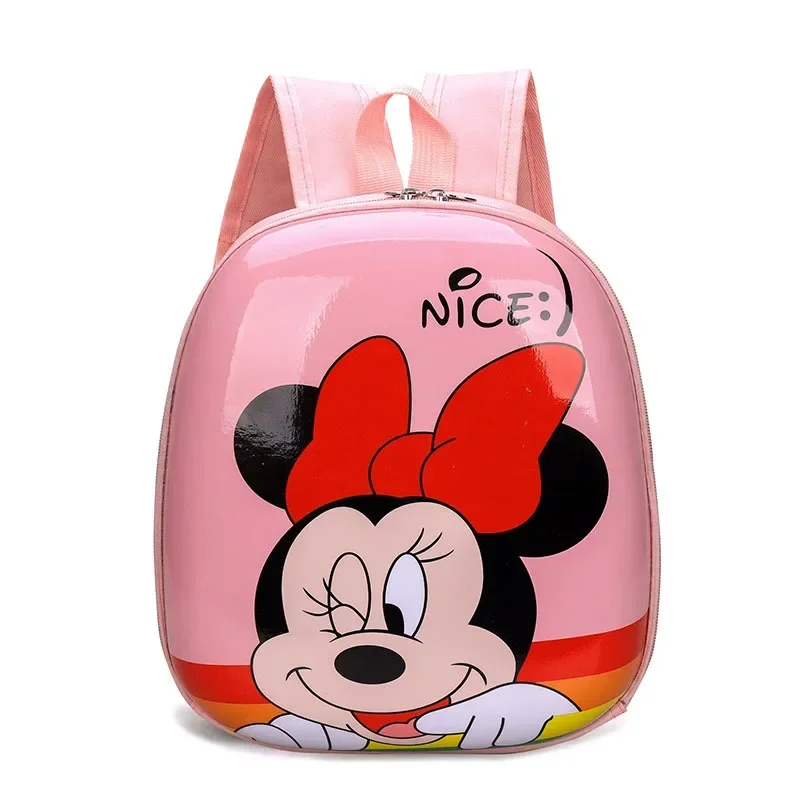 Color: Beige - Disney New Cartoon Backpack Mickey Mouse Frozen Kids Cute Hard Shell Waterproof High Capacity School Bag Girl Gift