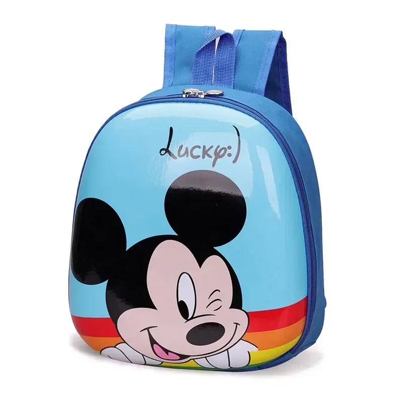 Color: Beige - Disney New Cartoon Backpack Mickey Mouse Frozen Kids Cute Hard Shell Waterproof High Capacity School Bag Girl Gift