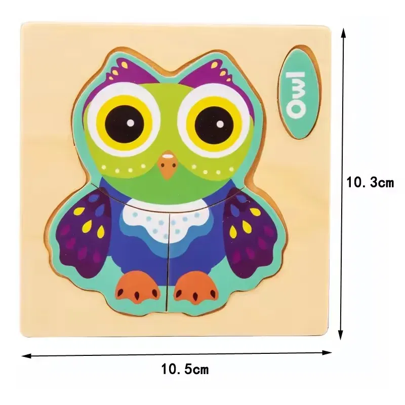 Color: WHITE, Ships From: CHINA - Wooden Puzzle Jigsaw Toys For Children Wood 3d Cartoon Animal Puzzles Intelligence Kids Early Educational Toys for Children