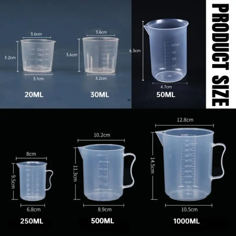 Color: Light Grey, Ships From: CHINA - Clear Plastic Graduated Measuring Cupws Househould Portable Baking Beaker Liquid Measure Jug Transparent Cup Container