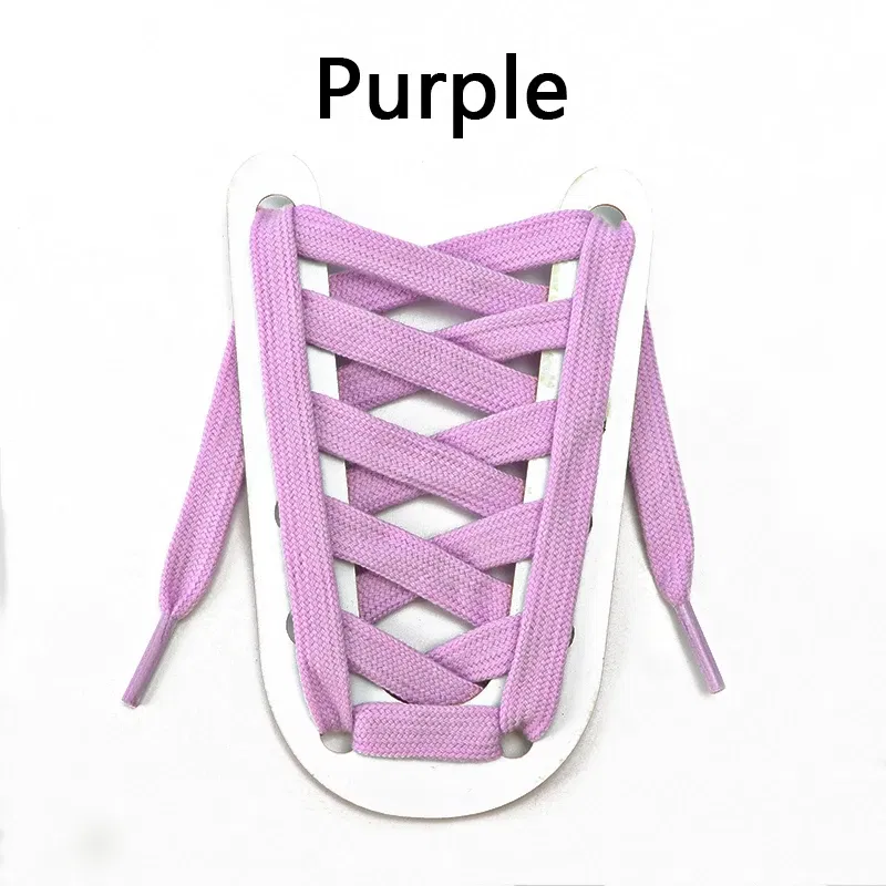 Color: PURPLE, Ships From: CHINA, Length: 140cm - 1 Pair Flat Shoelaces for Sneakers Rugged Wear-resistant Classic Canvas Sports Shoe Laces Women Men Shoelace Solid Double Cotton