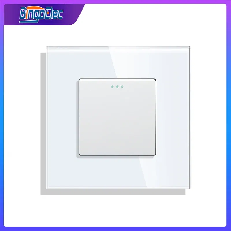 Color: Orange, Size: 3XL, Ships From: CHINA - Bingoelec Push Button Switch 1/2/3 Gang 1 Way 2 Way 3 Way EU Standard Home light Switch Crystal Glass Panel Wall switch
