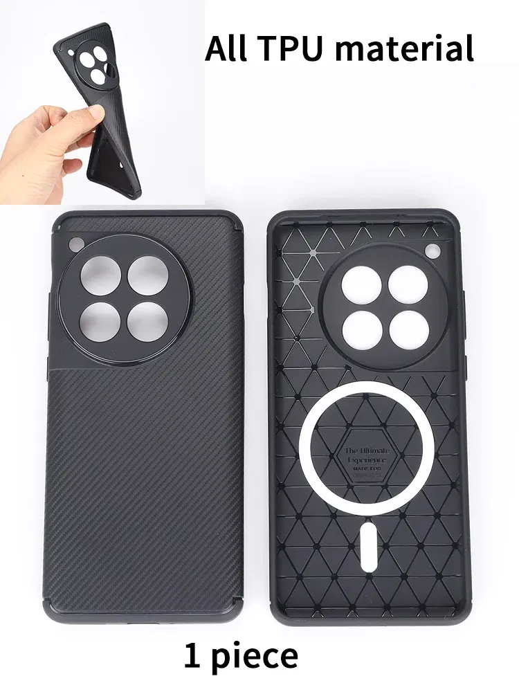 Color: Black Green, Material: ABS - Magnetic Case For OPPO One Plus 12 One Plus 13 Shockproof Magsafe Wireless Charging Clear Phone Cover