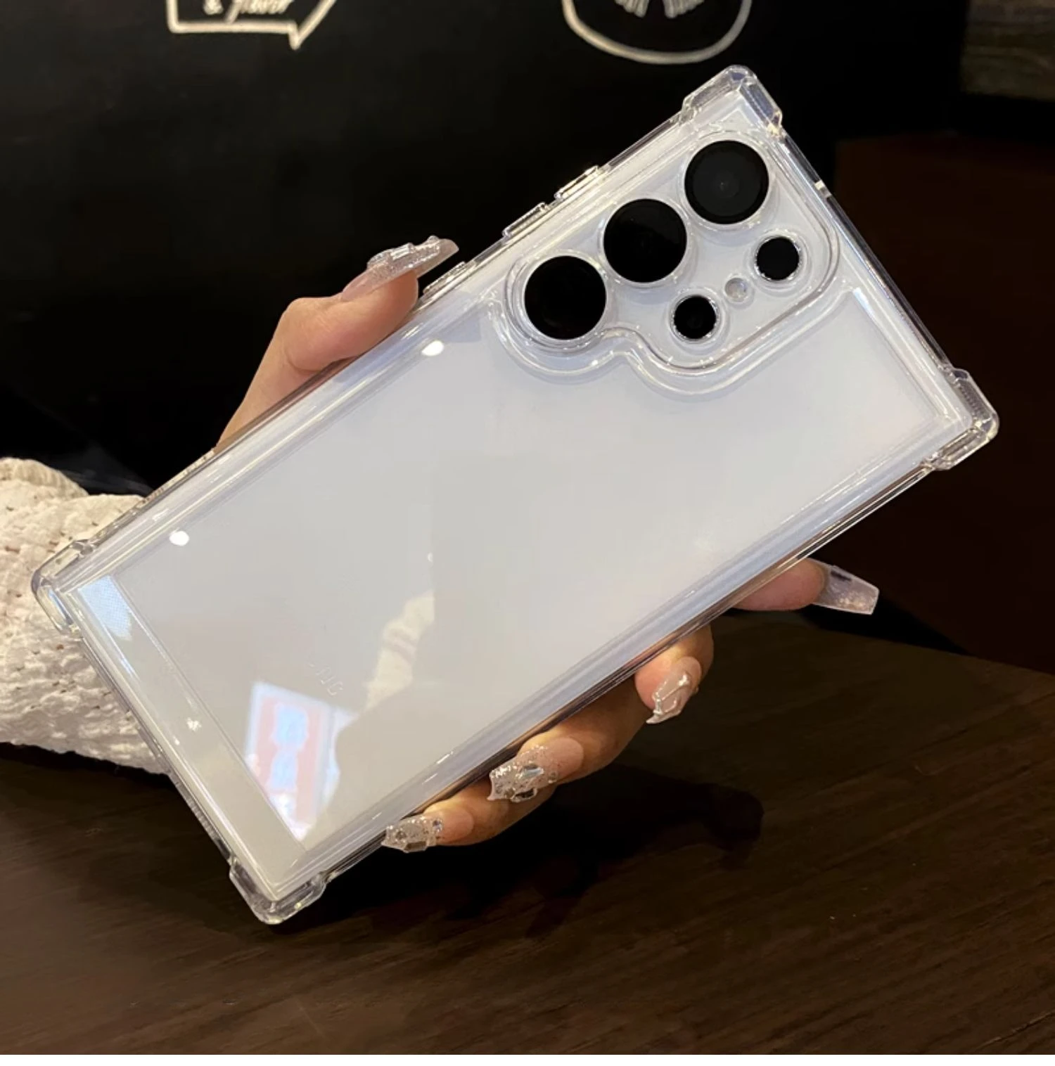 Color: Clear, Material: Cotton Fabric - Luxury Shockproof Clear Acrylic Case For Samsung Galaxy S24 S23 FE S22 Plus S24 Ultra A34 A54 A15 A25 A35 A55 A53 5G Hard Cover