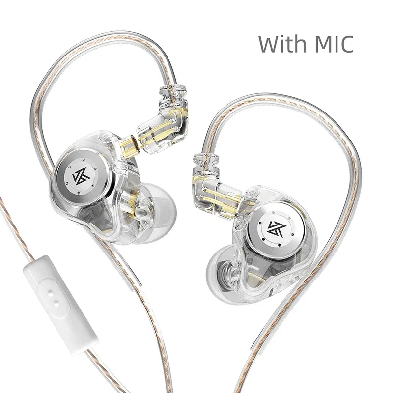 Color: WHITE - KZ EDX PRO IEM Earphones Bass Sound Earbuds Dynamic Drive HiFi Headphones Sport Noise Cancelling Headset with Detachable Cable