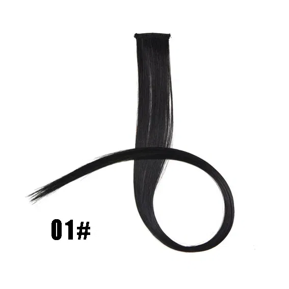 Color: T1B/613, Stretched Length: 22inches - 22" Long 37 Colors Synthetic Straight Hairpieces Hair Extensions Anti-flaming Clip In One Piece Synthetic Hair Extension