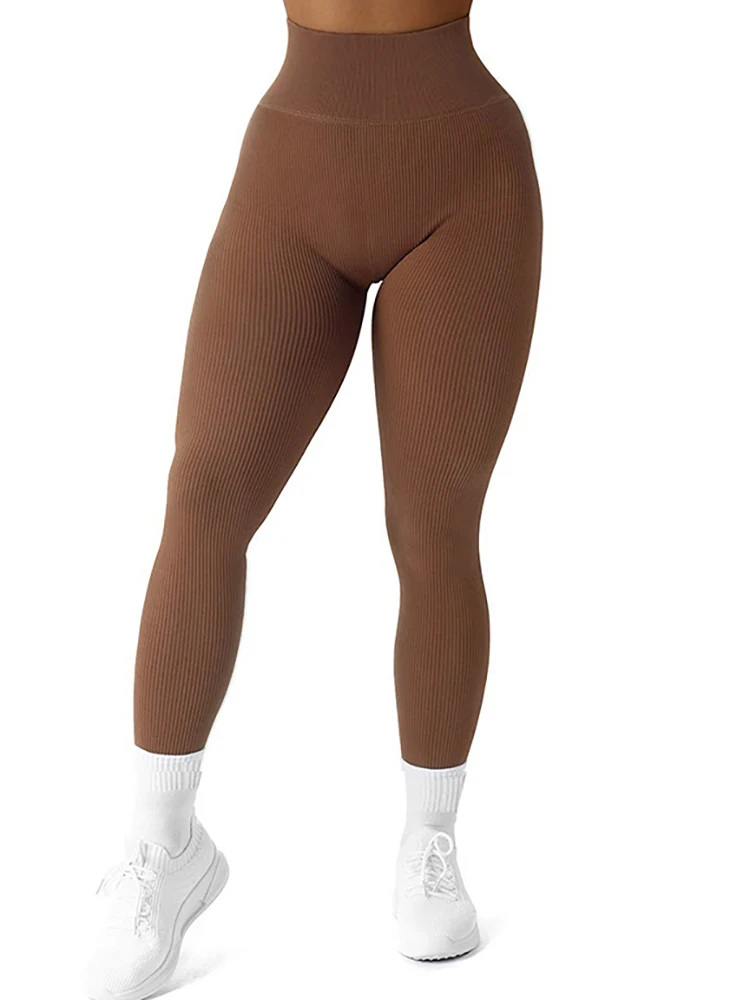 Color: SKY BLUE, Size: M - Sexy Gym Leggings Women Fitness Seamless Compression Leggings Women Running Outdoors Activewear Pants