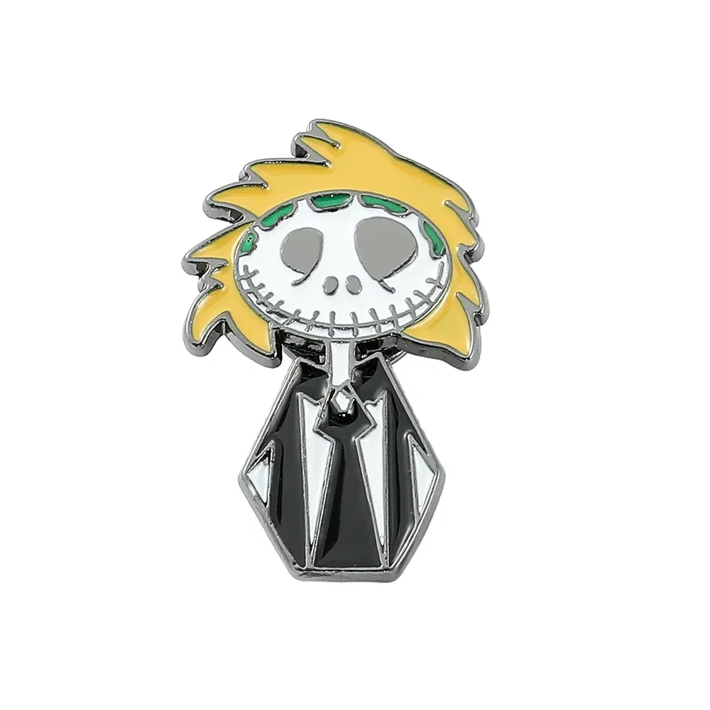 Metal color: champagne gold, Ships From: CHINA - Disney The Nightmare Before Christmas Enamel Pin Cartoon Figure Sally Jack Skellington Metal Badge Brooch Kawaii Accessories