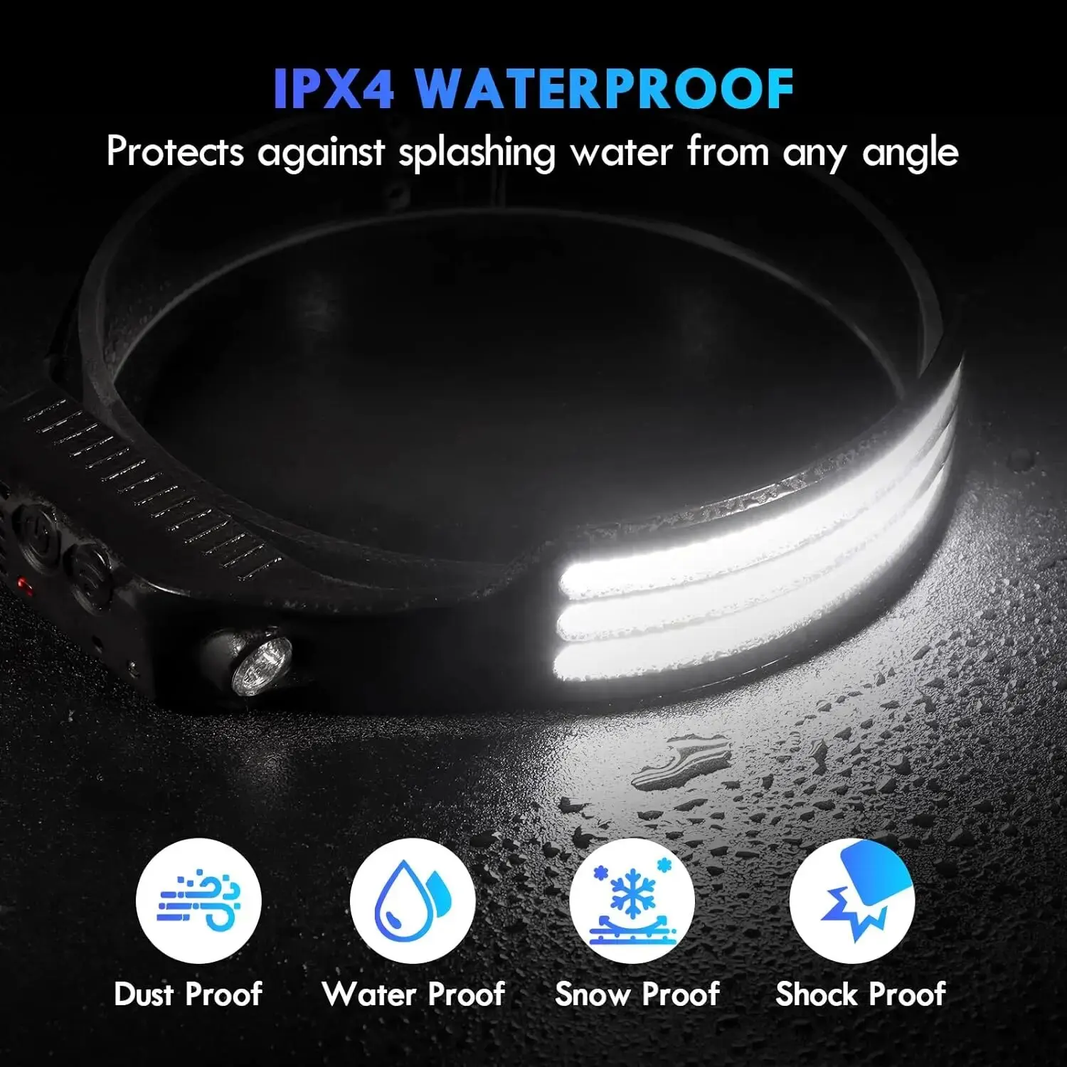Emitting Color: green - COB LED Headlamp Induction Head Lamp Built-in Battery USB Rechargeable Head Flashlight Outdoor Camping Fishing Sensor Headlight