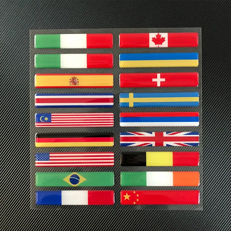 Color: Army Green - 3D Reflective National Flag Sticker Motorcycle Accessories Car Decal British Italy USA France Russia Spain Brazil Chile ukraine