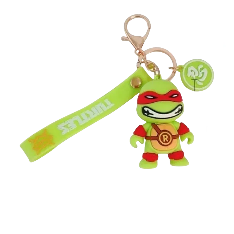 Color: Yellow, Size: 12cm - Ninja Turtles Keychain Schoolbag Cartoon Pendant  Anime Key Chain Keyrings Car Key Ring Accessories Kids Adults Birthday Gifts