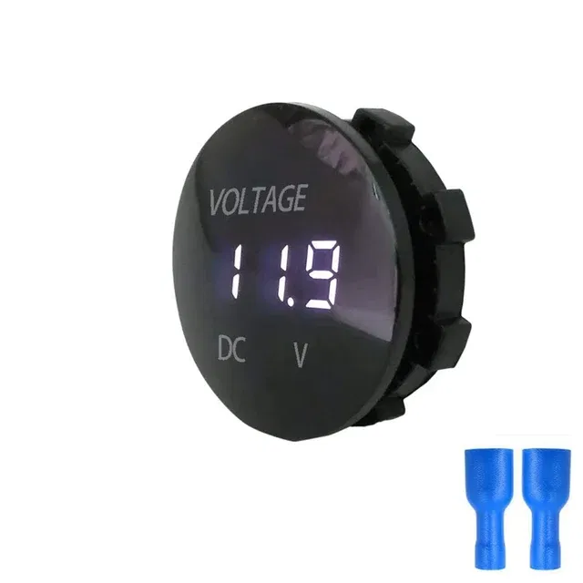 Color: Red - DC 5V-48V LED Mini Round Waterproof Motorboat Motorcycle Panel Digital Voltmeter Tester Monitor Display Voltmeter