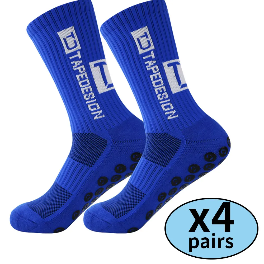 Color: green - 4 pairs of new non slip football socks, basketball socks, yoga socks, sports socks, outdoor sports socks
