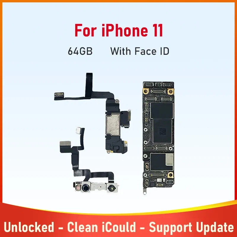 Color: WHITE, Ships From: CHINA - Top Phone Motherboard for iPhone 11 64g 128g 256g Mainboard With Face ID Unlocked Logic Board With Cleaned iCloud Support Update