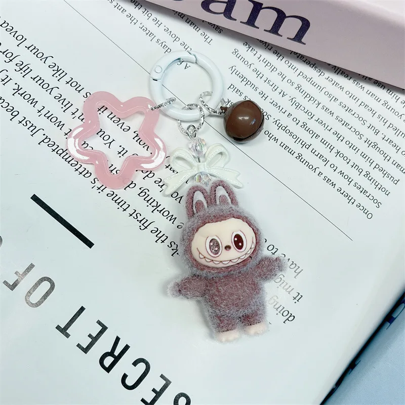 Color: Gold, Ships From: CHINA - Cute flocking anime keychains, charming 3D accessories, car key rings, jewelry, cartoon phone pendants, gifts