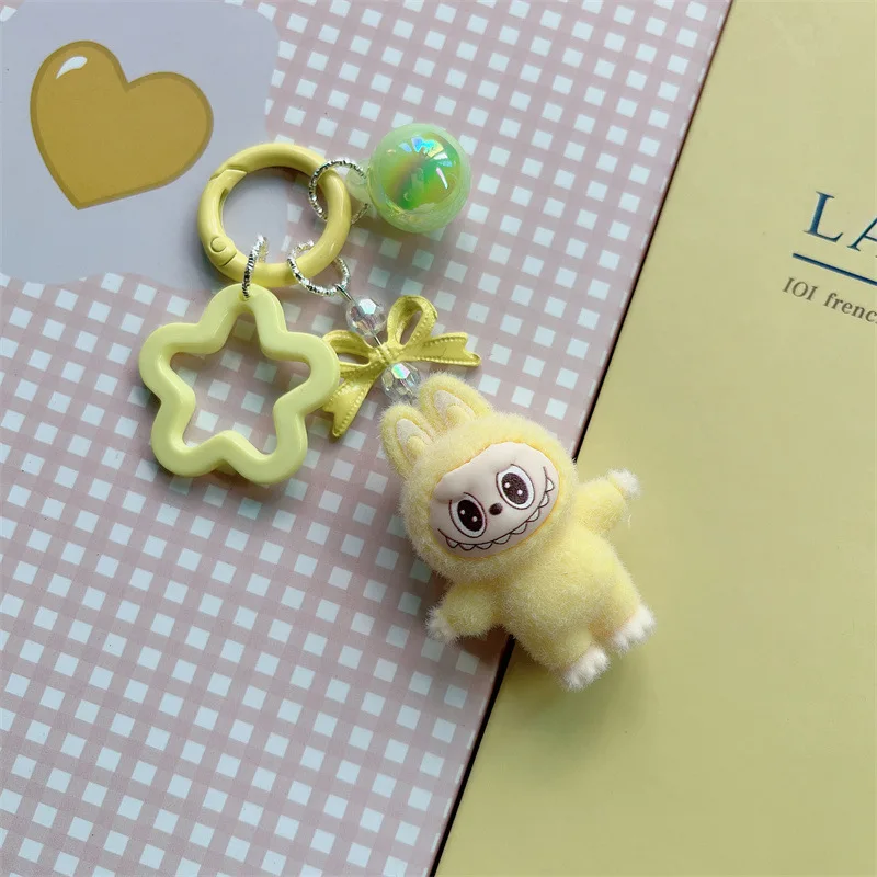 Color: Gold, Ships From: CHINA - Cute flocking anime keychains, charming 3D accessories, car key rings, jewelry, cartoon phone pendants, gifts