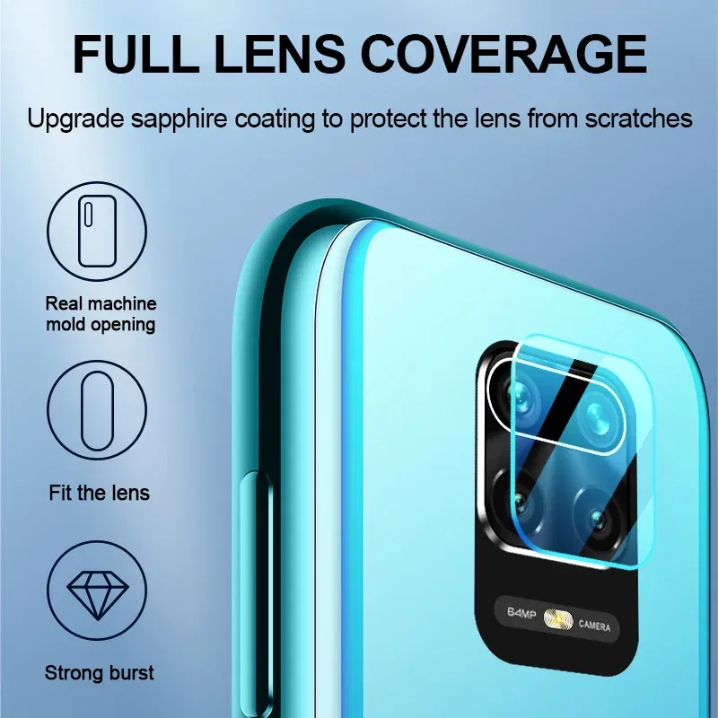 Color: Blue, Bundle: Bundle1 - camera lens protective glass for xiaomi mi 10t poco x3 nfc m3 pro redmi note 10 9 pro 10s 9s 9a 9c 9d full screen protector film