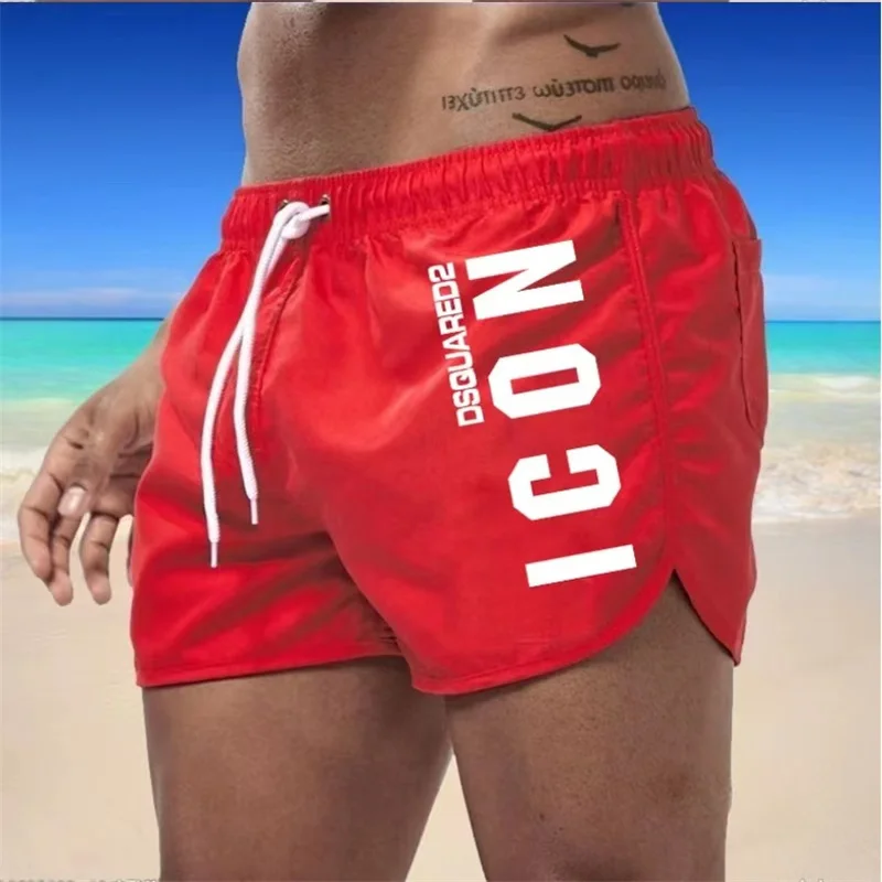 Color: Blue, Size: XL - Summer men's luxury beach pants clothing quick dry gym jogging sexy shorts vacation casual swimming trunks